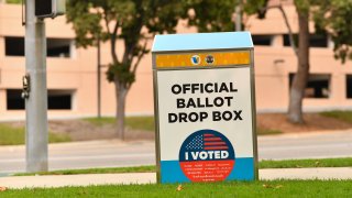 An official ballot drop box.