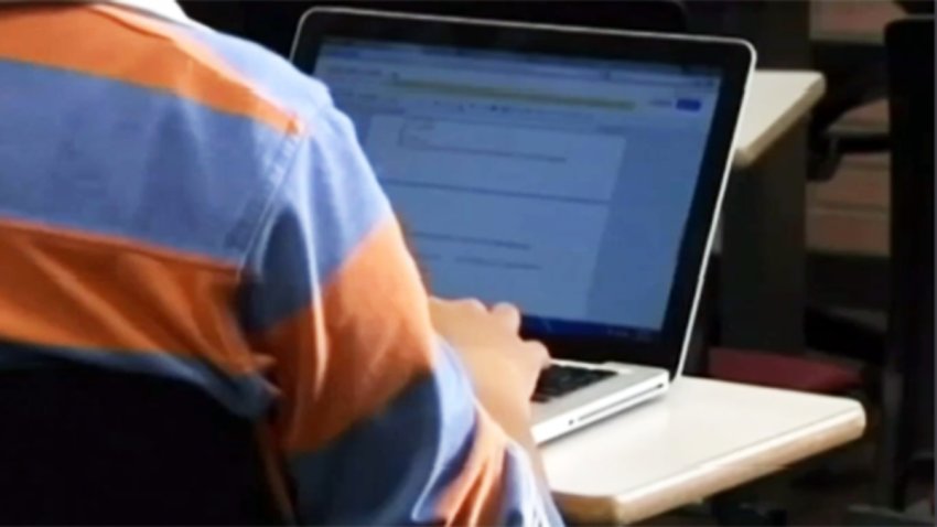 A student using a Chromebook. September 1, 2020.