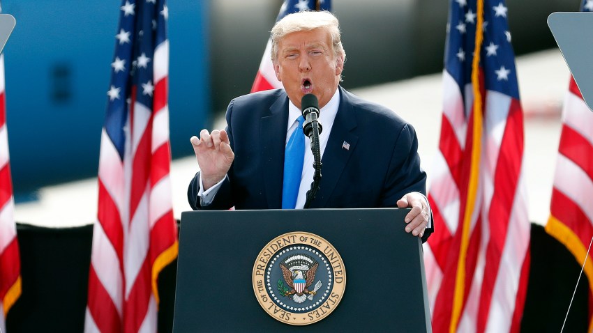 President Donald Trump speaks during a campaign rally