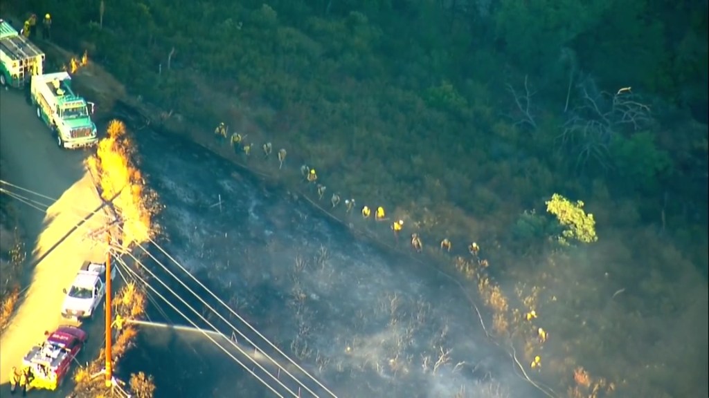 Firefighters working in Descanso