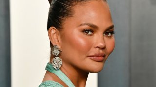 In this Feb. 9, 2020, file photo, Chrissy Teigen at the 2020 Vanity Fair Oscar Party in Beverly Hills, California.