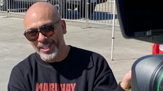 Stand-up comedian Jo Koy smiles following a ceremony in which San Diego named Oct. 16, 2020 as "Jo Koy Day."