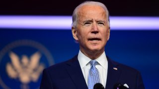 In this Nov. 24, 2020, file photo, President-elect Joe Biden introduces key foreign policy and national security nominees and appointments at the Queen Theatre in Wilmington, Delaware.