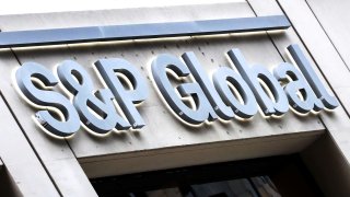 The S&P Global logo is displayed on its offices in the financial district in New York, December 13, 2018.