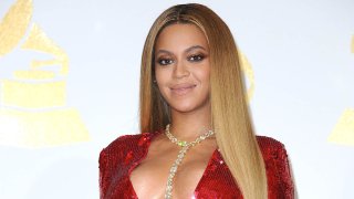 Beyonce poses in the press room at the 59th Grammy Awards at Staples Center, Feb. 12, 2017, in Los Angeles, California.