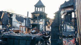 OPELOUSAS, LA APRIL21:The Mt. Pleasant Baptist Church on Easter April 21, 2019 in Opelousas, Louisiana. The church was set on fire along with two other Opelousas churches in the span of a week.