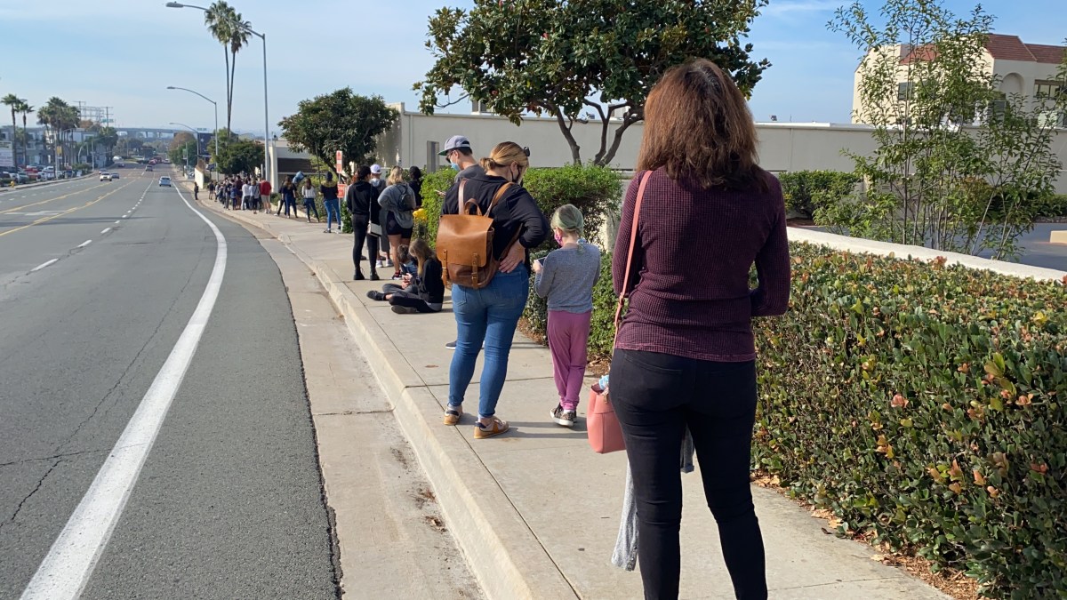 Long Lines in San Diego to Get Tested for COVID19 Before Thanksgiving