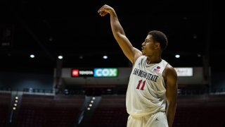 The Aztecs played another tight one against Boise State at Viejas Arena. (Credit: Derrick Tuskan/San Diego State)