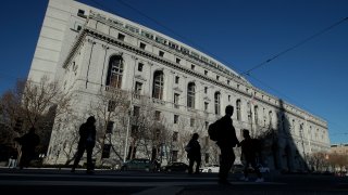 FILE – This Jan. 7, 2020, file photo shows the Earl Warren Building, headquarters of the Supreme Court of California, in San Francisco. The California Supreme Court ruled Monday, Dec. 28, 2020, that inmates convicted of what the state defines as nonviolent sex crimes cannot be denied a chance at earlier release under a ballot measure approved by nearly two-thirds of voters four years ago.