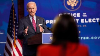 President-elect Joe Biden speaks about jobs at The Queen theater, Friday in Wilmington, Delaware.