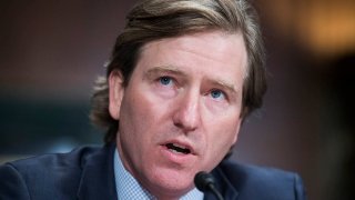 Christopher Krebs, then-director of the Department of Homeland Security's Cybersecurity and Infrastructure Security Agency, testifies during a Senate Judiciary Committee hearing, May 14, 2019.