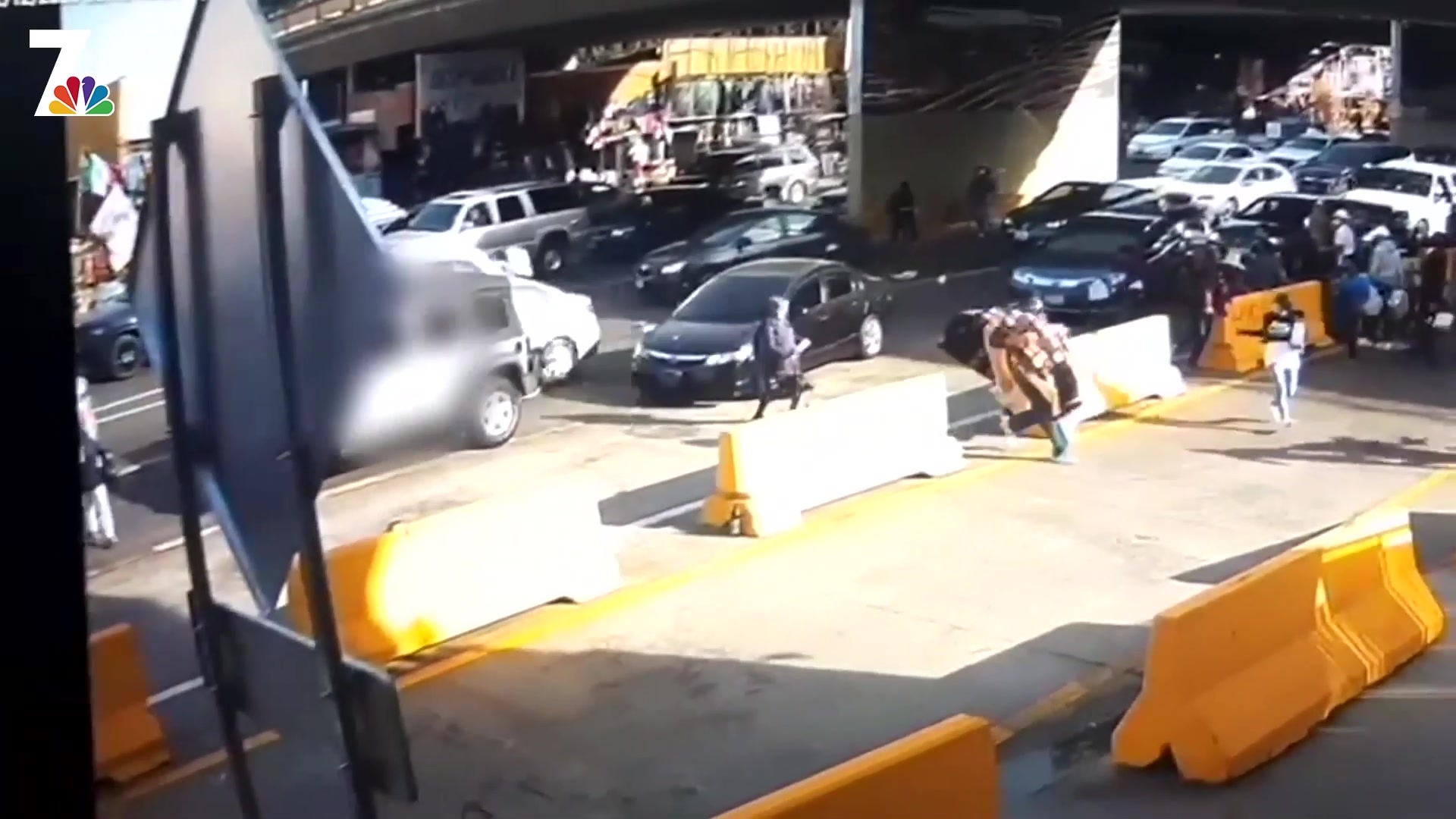 Surveillance Video Captures Moment Car Slams Into Metal Barrier At Us-mexico Border Nbc 7 San Diego
