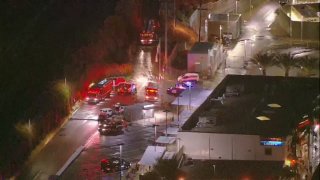 The scene of a water rescue operation in San Ysidro.