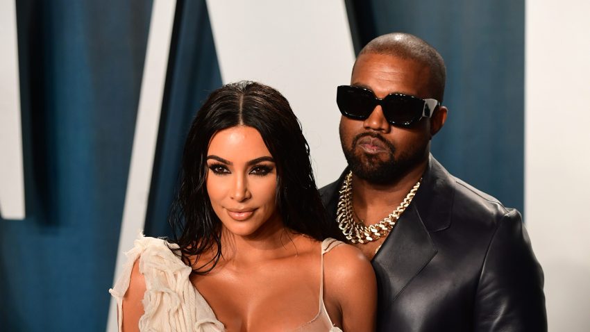 Kim Kardashian and Kanye West attending the Vanity Fair Oscar Party held at the Wallis Annenberg Center for the Performing Arts in Beverly Hills, Los Angeles, California, USA.