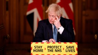 British Prime Minister, Boris Johnson speaks during a virtual press conference at No.10 Downing Street on January 7, 2021 in London, England.