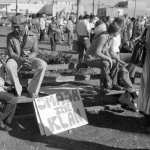 An undated image of an anti-KKK demonstration in San Diego.