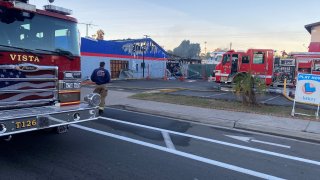 Fire in Auto Shop in Vista