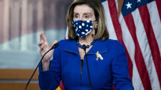 In this Feb. 4, 2021, file photo, U.S. House Speaker Nancy Pelosi, a Democrat from California, speaks during a news conference at the U.S. Capitol in Washington, D.C.