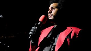 The Weeknd performs at Edge at Hudson Yards for the 2020 MTV Video Music Awards, broadcast Aug. 30, 2020 in New York City.