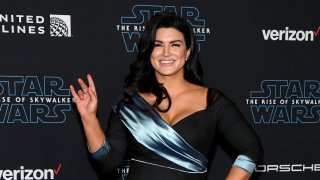 In this Dec. 16, 2019, file photo, actress Gina Carano attends the premiere of Disney's "Star Wars: The Rise of Skywalker" in Hollywood, California.
