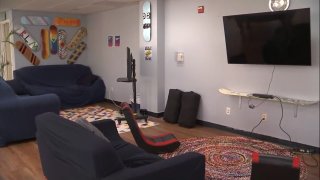 Inside one of the homeless youth shelters