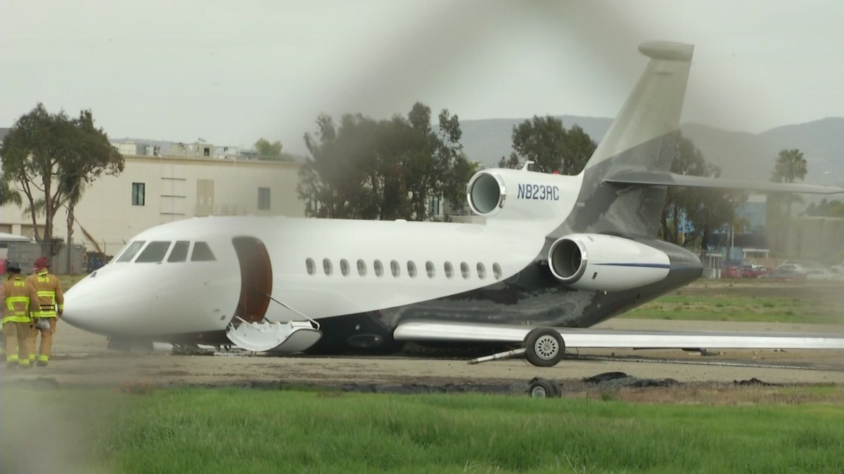 Corporate Jet Goes Off Runway at Montgomery Airport in Kearny Mesa