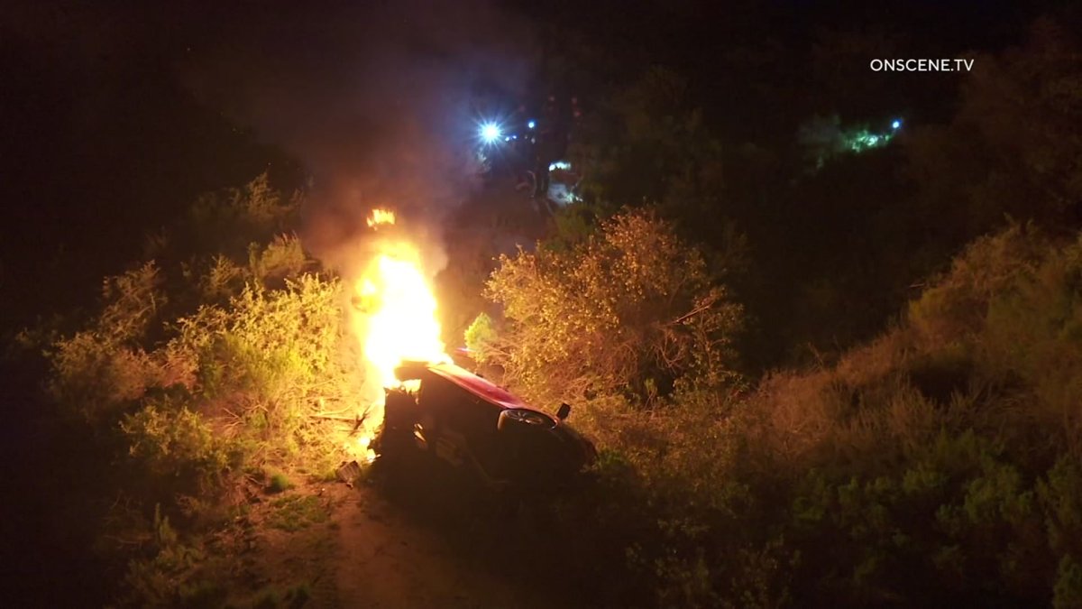 Vehicle Pursuit Ends in Fiery Crash in Camp Pendleton Area NBC 7 San