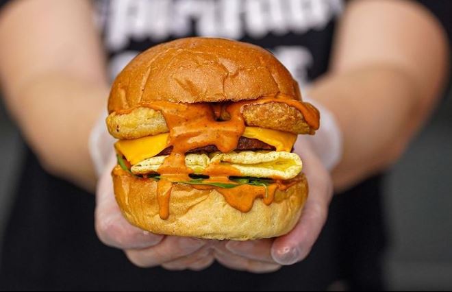 Spoiled Vegans Cafe's Southwest Breakfast Sandwich.