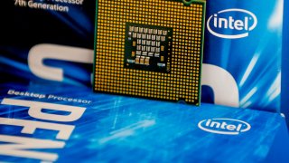 Intel processor chip for Samsung is seen in this illustration photo in Antalya, Turkey on December 06, 2019.
