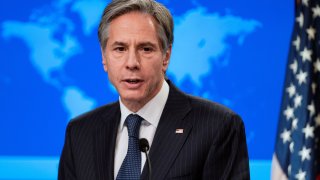 U.S. Secretary of State Antony Blinken speaks during a news conference at the State Department in Washington, February 26, 2021.