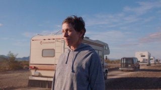 Frances McDormand in a scene from the film "Nomadland."