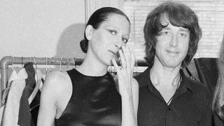 Elsa Peretti, left, poses with designer Halston