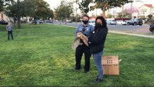 Moments just before a rescued and rehabilitated barn owl was released back to the wild at Coronado's Spreckles Park.