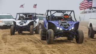 PISMO BEACH, CA – AUGUST 31: Thousands of campers jam the sandy beach at Oceano Dunes State Vehicular Area (SVRA) under a thick Labor Day Weekend fog on August 31, 2019, near Pismo Beach, California. Citing public health and safety, the era of riding motorcycles and off road vehicles at the Oceano Dunes State Vehicular Recreational Area may be coming to a close if a ruling by the California Coastal Commission staff is accepted by State Park officials. (Photo by George Rose/Getty Images)