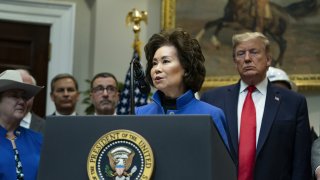 Elaine Chao, U.S. secretary of transportation, speaks during an event with U.S. President Donald Trump to announce proposed new environmental policies at the White House in Washington, D.C., U.S., on Thursday, Jan. 9, 2020. Trump spoke about proposed scale backs of the National Environmental Policy Act (NEPA).