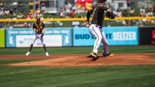Blake Snell locked up the Angels on Saturday. (Photo by Matt Thomas/San Diego Padres/Getty Images)