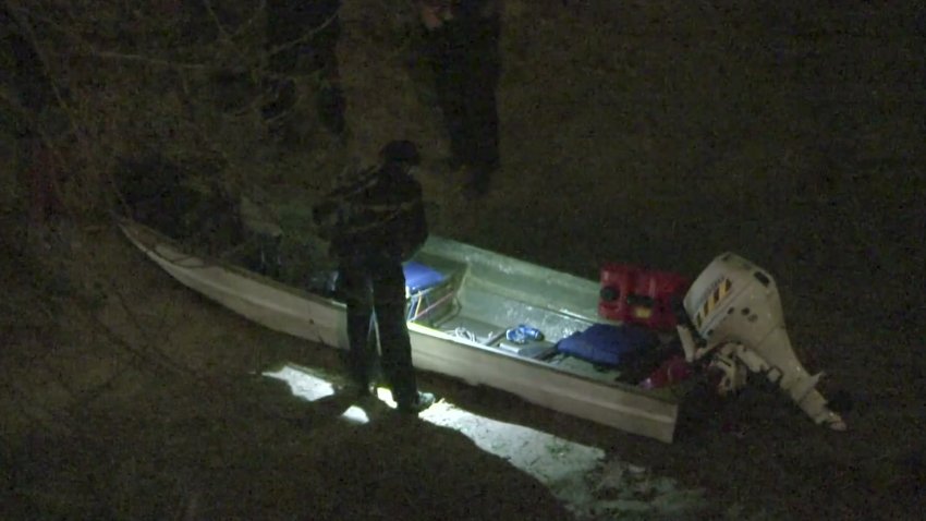 Two people broke into a Houston museum Tuesday night and used a getaway boat to evade police before disappearing into the city's storm drain system, officers say.