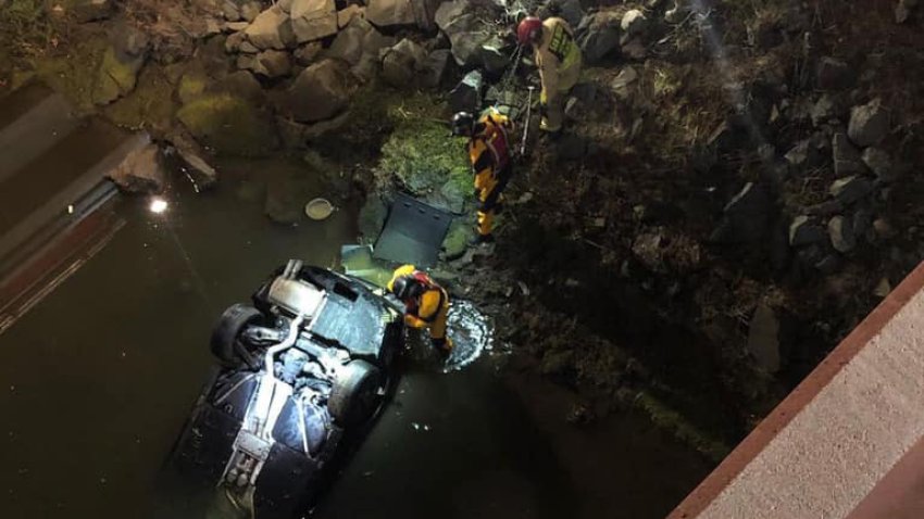 Rescue after crash off of I-5