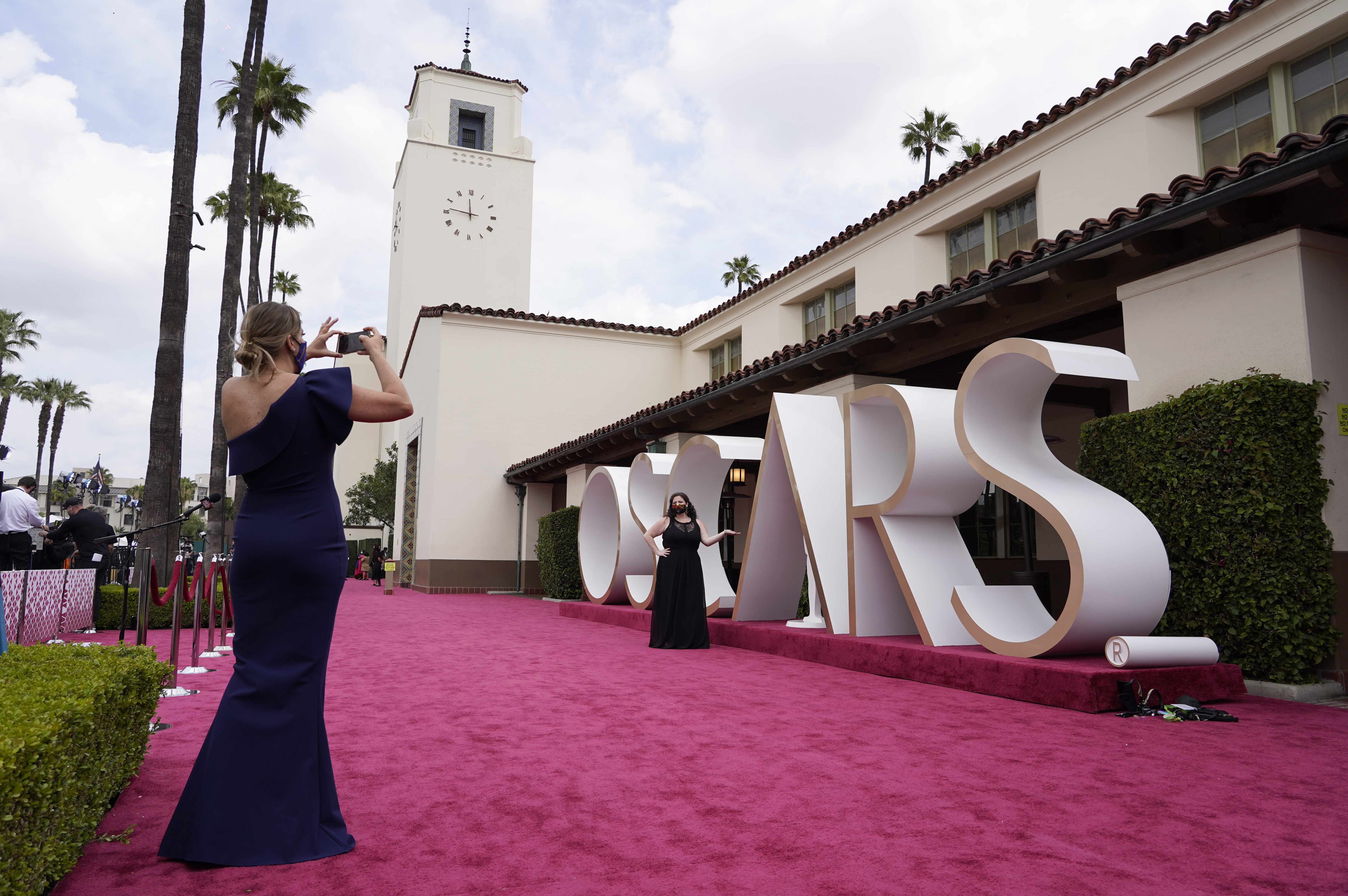 A view of the red carpet appears before the start of the Oscars.