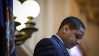 Virginia Lt. Governor Justin Fairfax presides over the Senate at the Virginia State Capitol, Feb. 7, 2019 in Richmond, Virginia.