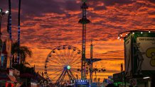 DEL MAR, CALIFORNIA - JUNE 29: General view of the sunset as Pitbull performs at San Diego County Fair on June 29, 2019 in Del Mar, California. 