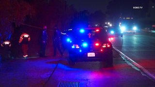 Chula Vista police respond to the scene of a shooting on Monday, April 5, 2021.