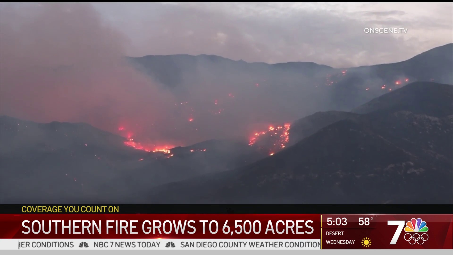 Southern Fire Updates: 6,500 Acres Burned, 25% Contained – NBC 7 San Diego
