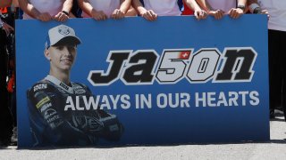 Banner in remembrance of Jason Dupasquier