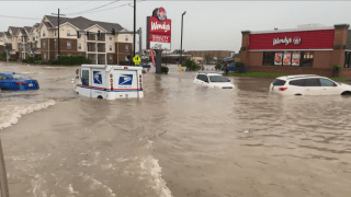 Scenes of flooding in Lake Charles, Louisiana, on May 17, 2021.