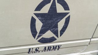 Rome, Italy - August 17, 2019: US Army symbol. The United States Army is the land warfare service branch of the United States Armed Forces