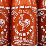 Bottles of Sriracha