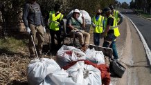 Volunteers posed for a picture at SR-94 cleanup.