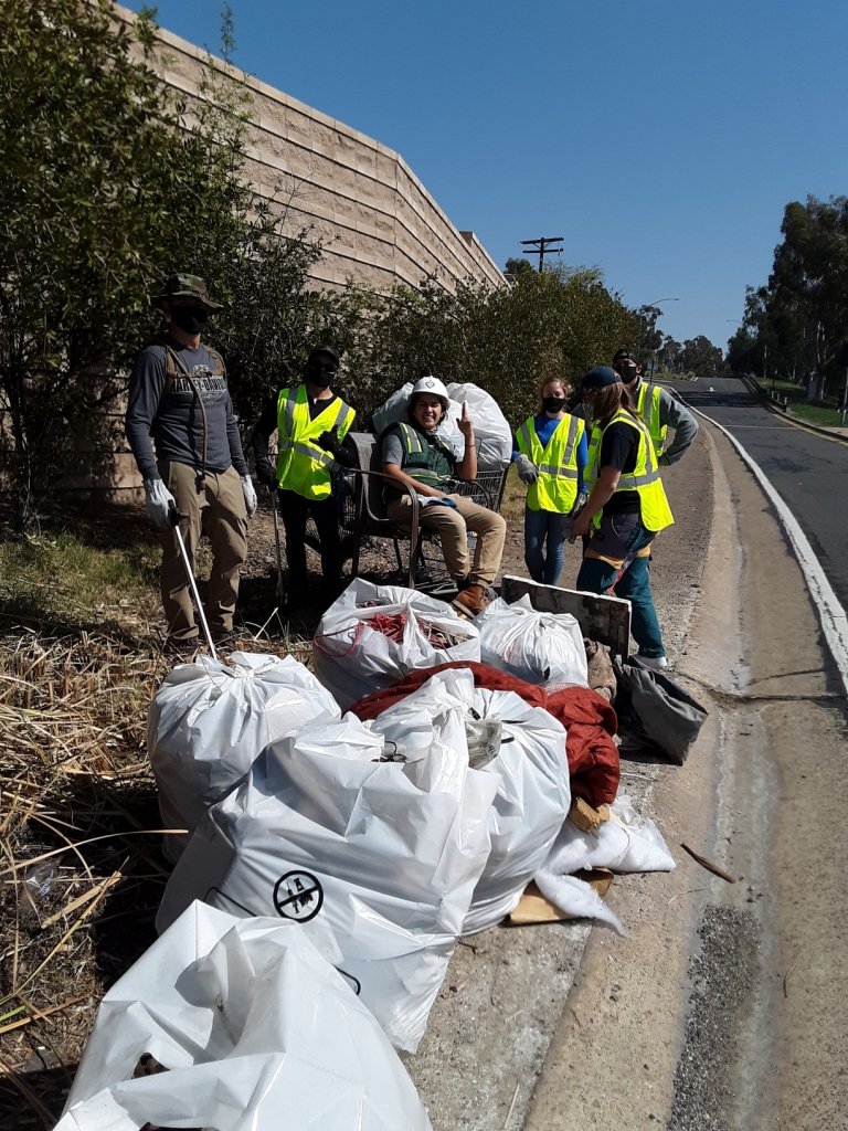 Volunteers posed for a picture at SR-94 cleanup.