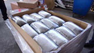 Nearly 2,500 pounds of methamphetamine hidden in a shipment of medical supplies was discovered by USCBP.